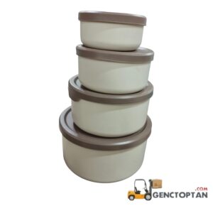 KLASSY 4'LÜ YUVARLAK SAKLAMA KABI 0,45 TL+0,80 LT+1,5 LT+ 2,50 LT