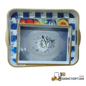 İSR-5793 2'Lİ LÜX BEYAZ YAĞIZ TEPSİ