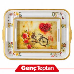 İSR-5793 2'Lİ LÜX BEYAZ YAĞIZ TEPSİ
