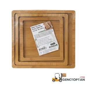MOMOM 0126 BAMBU KARE 3 LÜ SUNUM TEPSİSİ*24