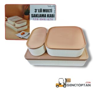 ÖZKALE MD510 3'LÜ MULTİ SAKLAMA 1.2LT-2.5LT-6.7LT