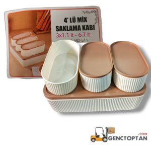 ÖZKALE MD511 4'LÜ MİX SAKLAMA 3X1.2LT-6.7LT