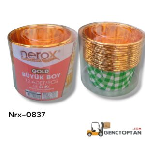 NEROX NRX-0837 MUFFİN KEK KALIBI GOLD BYK 12'Lİ