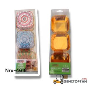 NEROX NRX-4618 KEK-MUFFİN KALIBI KARE 9X9X4 18 'Lİ
