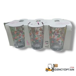 LV-22010 LARA RENKLİ ÇİÇEKLİ SU BARDAĞI