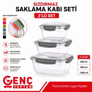QS-068 DİKDÖRTGEN SIZDIRMAZ SAKLAMA KABI
