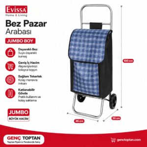 EVİSA JUMBO BEZ PAZAR ARABASI