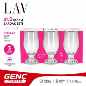 LAV REN20A 3 LÜ AYAKLI MEŞRUBAT BARDAK