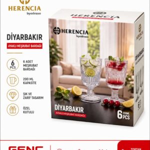 HERENCIA DİYARBAKIR 6 PCS AYAKLI MEŞRUBAT BARDAĞI - 200 ML