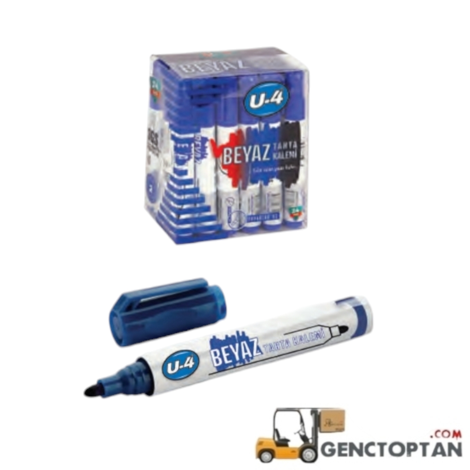 U4 1000M U-4 TAHTA KALEMİ MAVİ