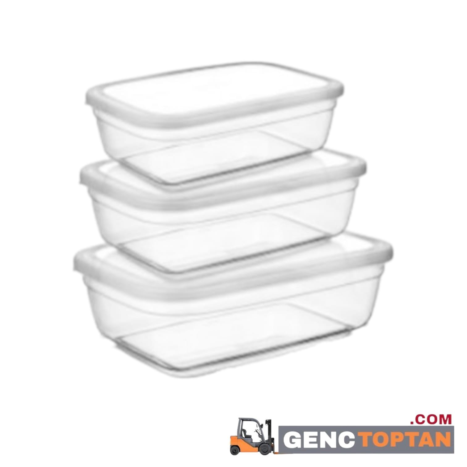 ASUDE ASD027 MAYA DİKDÖRTGEN SAKLAMA KABI SETİ 3 LÜ (500-900-1500 ML)