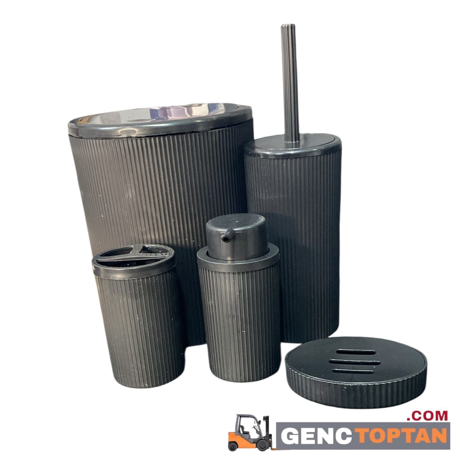 BİLTAŞ AUARO 5'Lİ BANYO SETİ  SİYAH/GRİ