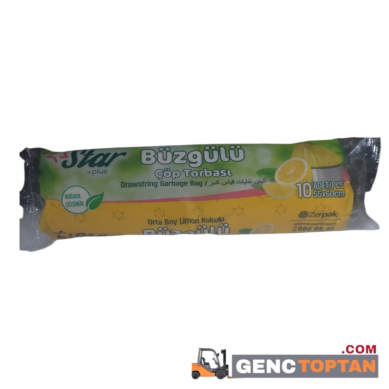 STAR ÇÖP T BÜZGÜLÜ ORTA 55*60 120GR LİMON