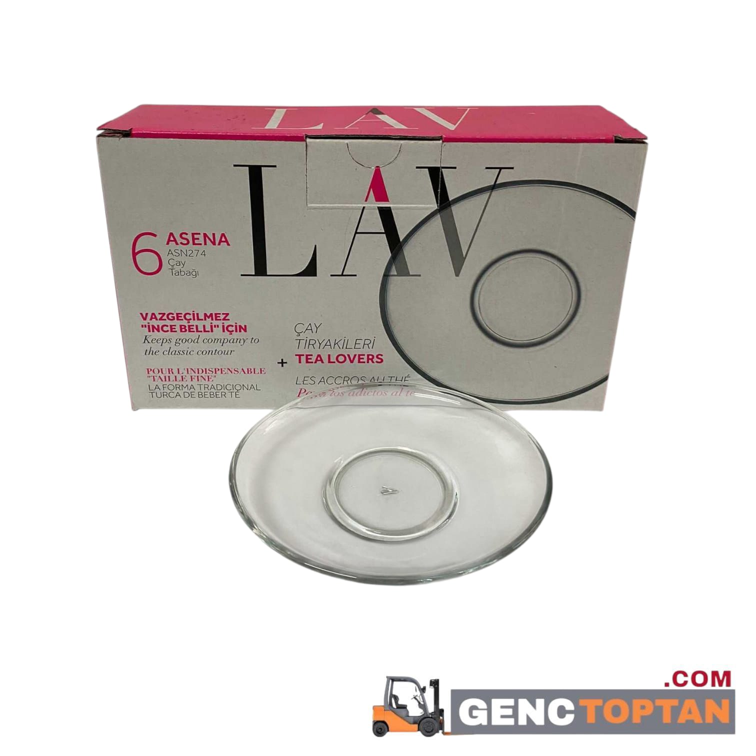 LV-ASN274F ÇAY TABAĞI ASENA CAM 6'LI *12
